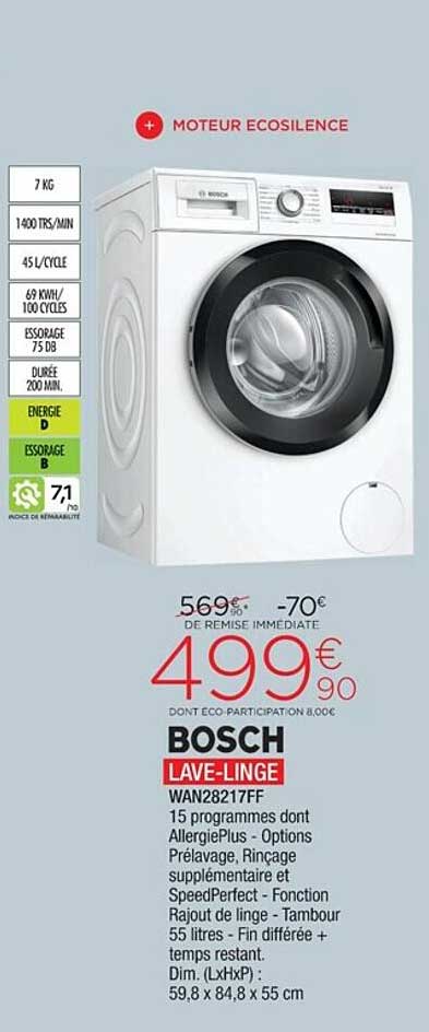 bosch lave-linge wan28217ff
