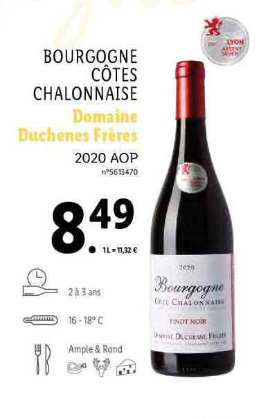 bourgogne côtes chalonnaise domaine duchênes frères 2020 aop