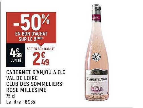 cabernet d'anjou a.o.c. val de loire club des sommeliers rosé millésimé