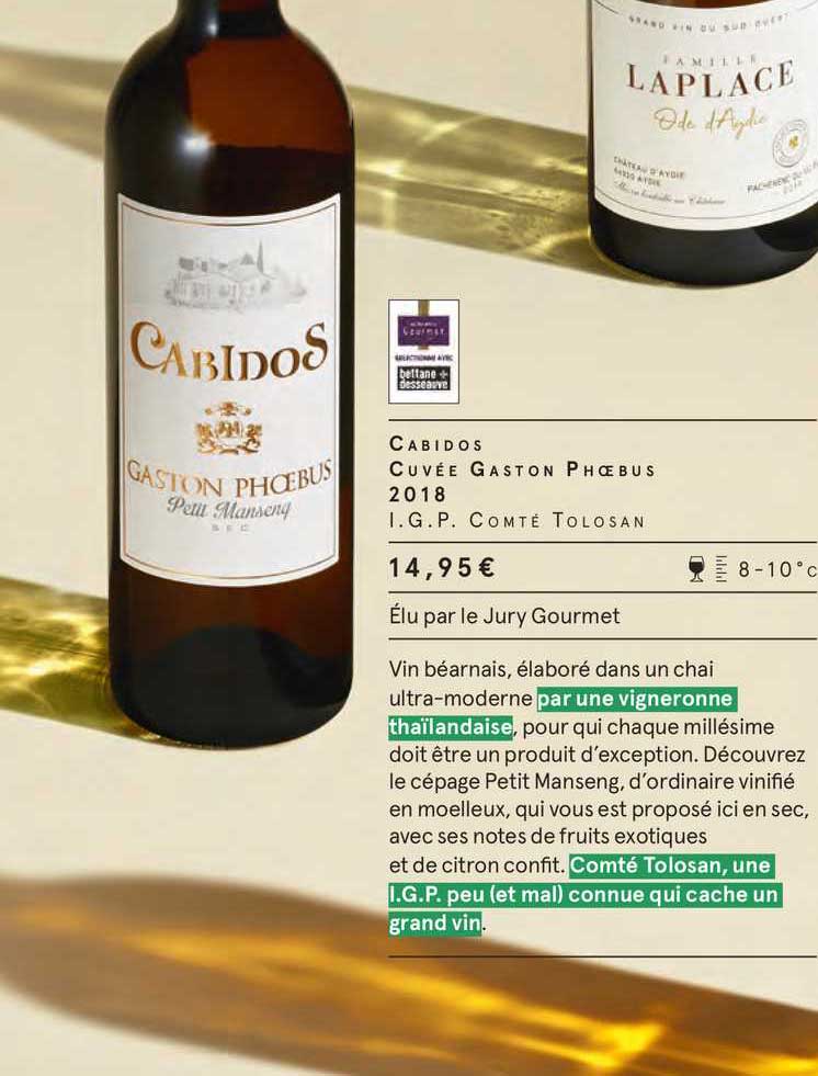 cabidos cuvée gaston phoebus 2018 i.g.p. comté tolosan