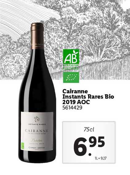 cairanne instants rares bio 2019 aoc
