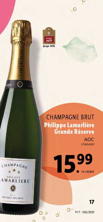 champagne brut philippe lamarlière grande réserve aoc