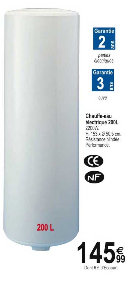 chauffe-eau électrique 200l