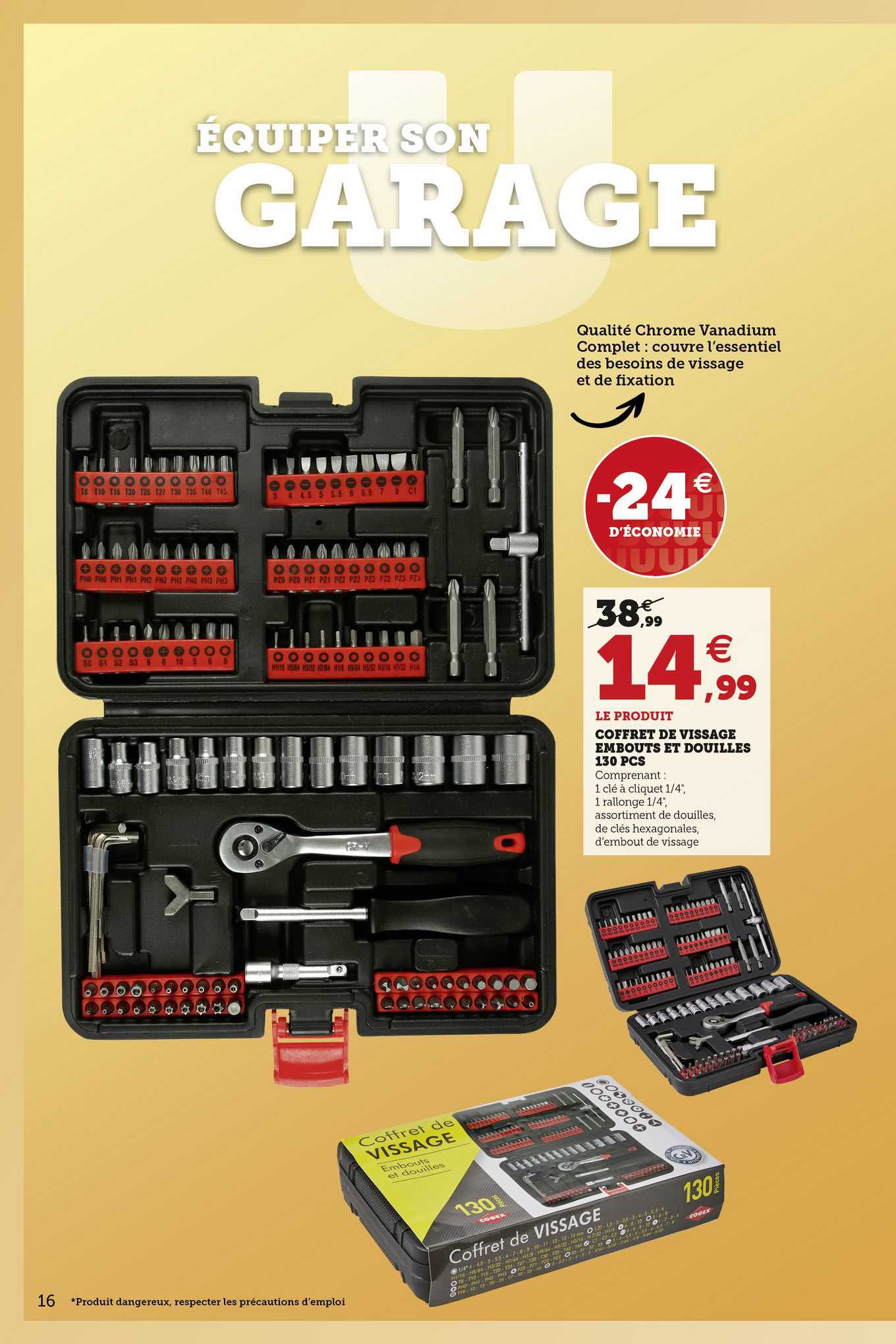 Coffret De Vissage Embouts Et Douilles 130 Pcs