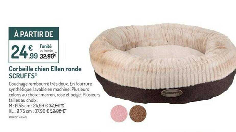 corbeille chien ellen ronde scruffs