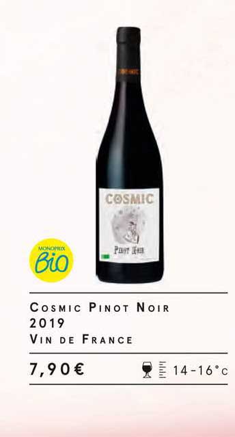 cosmic pinot noir 2019 vin de france