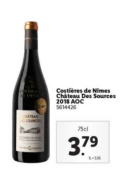 costières de nîmes château des sources 2018 aoc