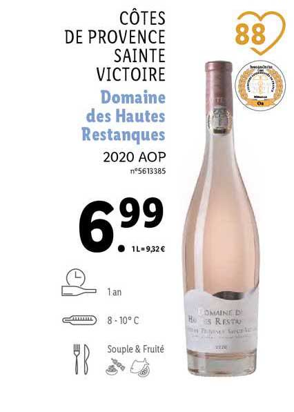 côtes de provence sainte victoire domaine des hautes restanques 2020 aop