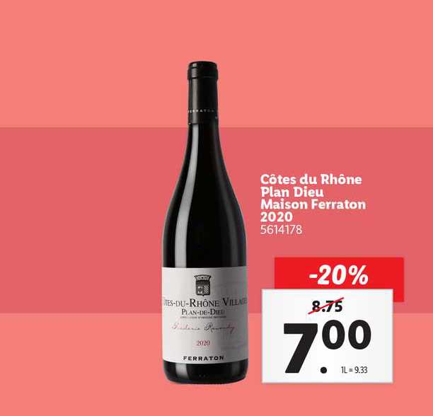 côtes du rhône plan de dieu maison ferraton 2020