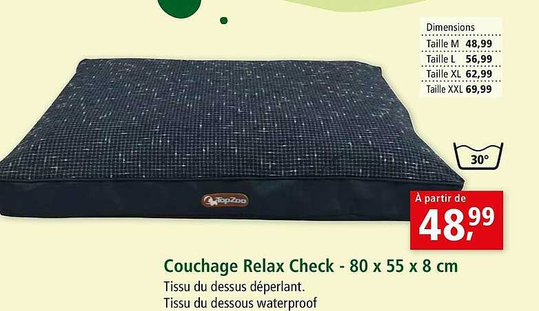 couchage relax check -80 x 55 x 8 cm