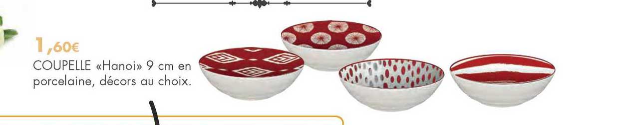 coupelle «hanoi» 9 cm en porcelaine, décors au choix
