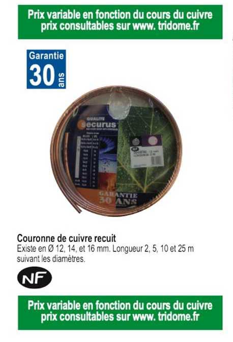 couronne de cuivre recuit