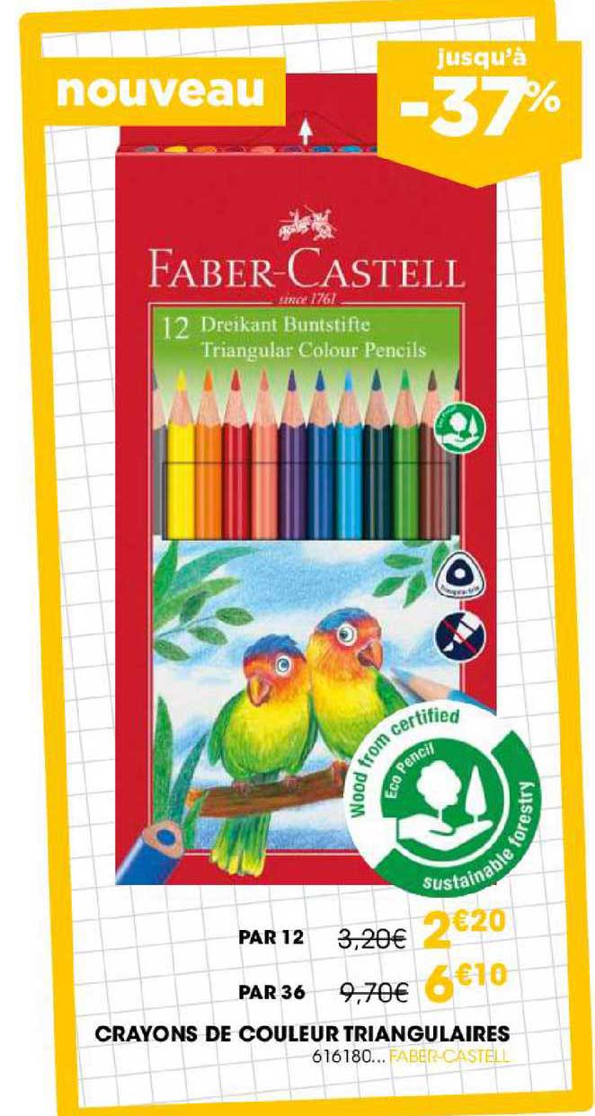 crayons de couleur triangulaire 616180 faber-castell