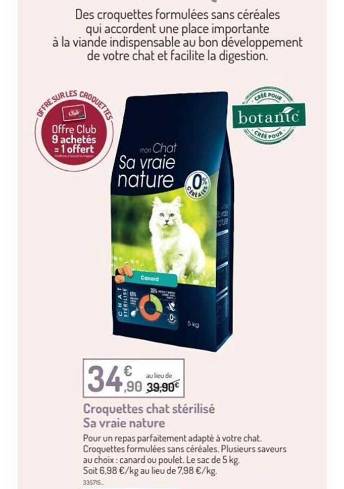 croquettes chat stérilisé sa vraie nature