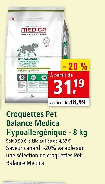 croquettes pet balance medica hypoallergénique - 8 kg