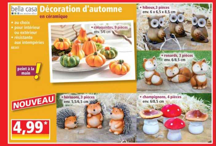 décoration d'automne en céramique bella casa