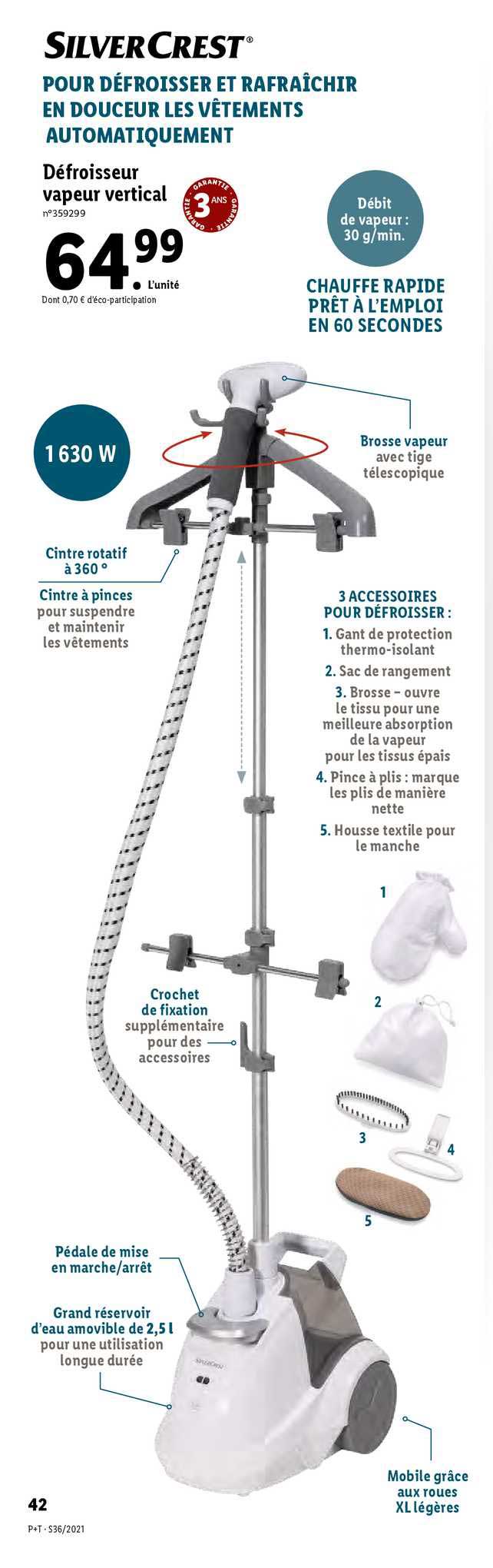 Défroisseur Vapeur Vertical Silver Crest