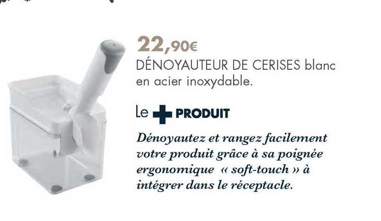 dénoyauteur de cerises blanc en acier inoxydable