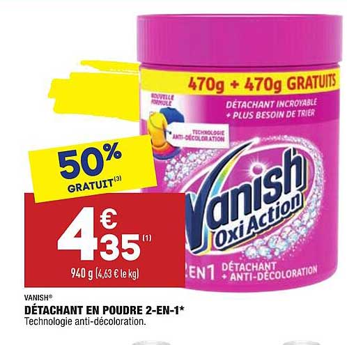 détachant en poudre 2-en1 vanish
