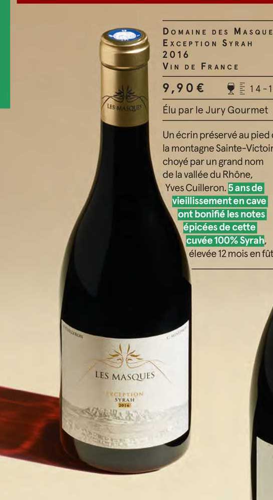 domaine des masques exception syrah 2016 vin de france