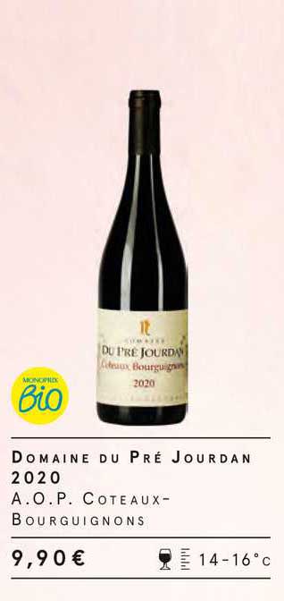 domaine du pré jourdain 2020 a.o.p. coteaux-bourguignons