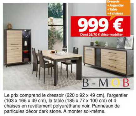 Dressoir + Argentier + Table + 4 Chaises B-mob
