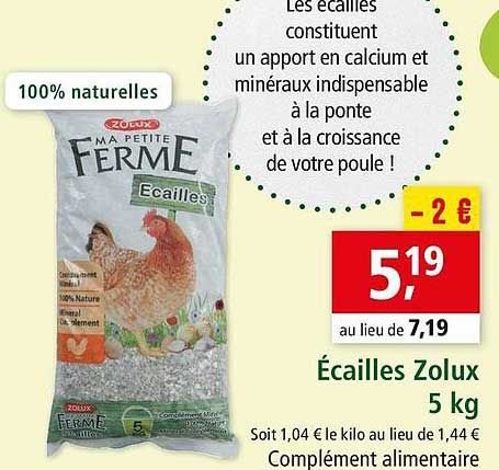 écailles zolux 5 kg