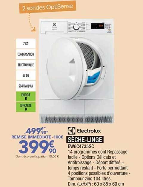 electrolux sèche-linge ew6c4735sc