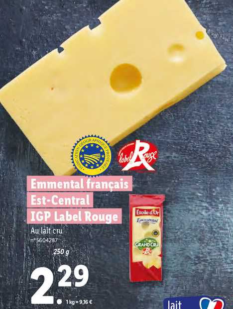 Emmental Français Est-central Igp Label Rouge