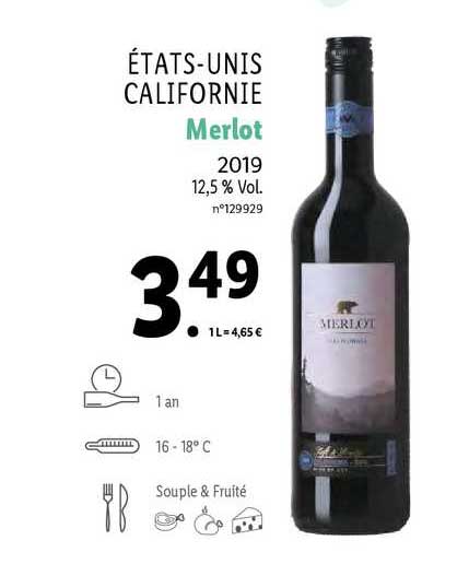 états-unis californie merlot 2019