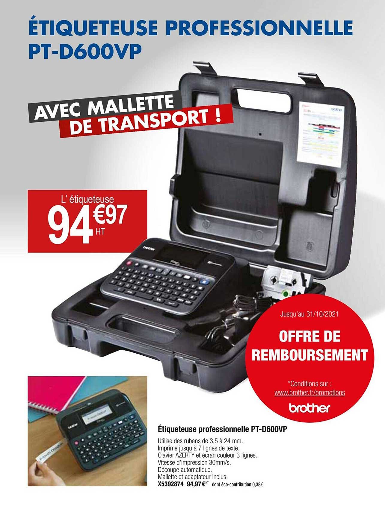 étiqueteuse professionnelle pt-d600vp