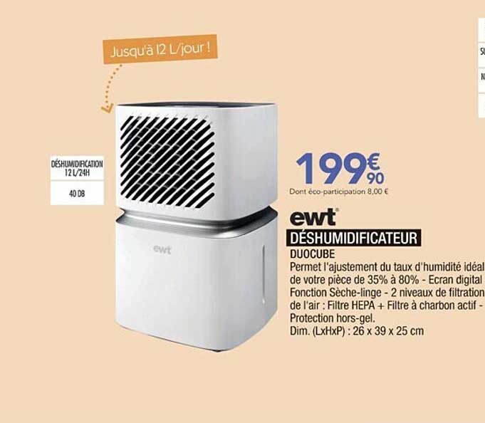 ewt déshumidificateur duocube