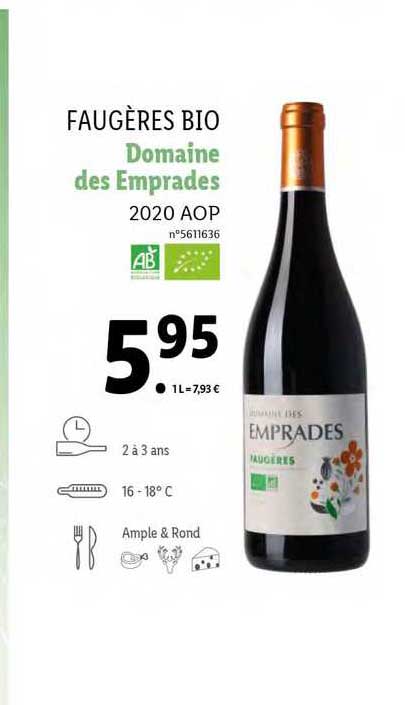 Faugères Bio Domaine Des Emprades 2020 Aop