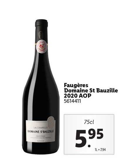 Faugères Domaine St Bauzille 2020 Aop