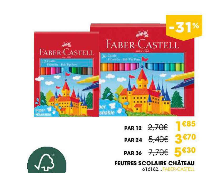 feutres scolaire château 616182 faber-castell