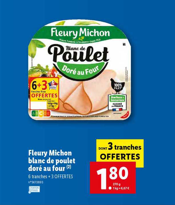 Fleury Michon Blanc De Poulet Doré Au Four
