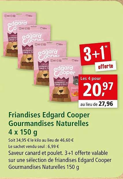 friandises edgard cooper gourmandises naturelles 4 x 150 g