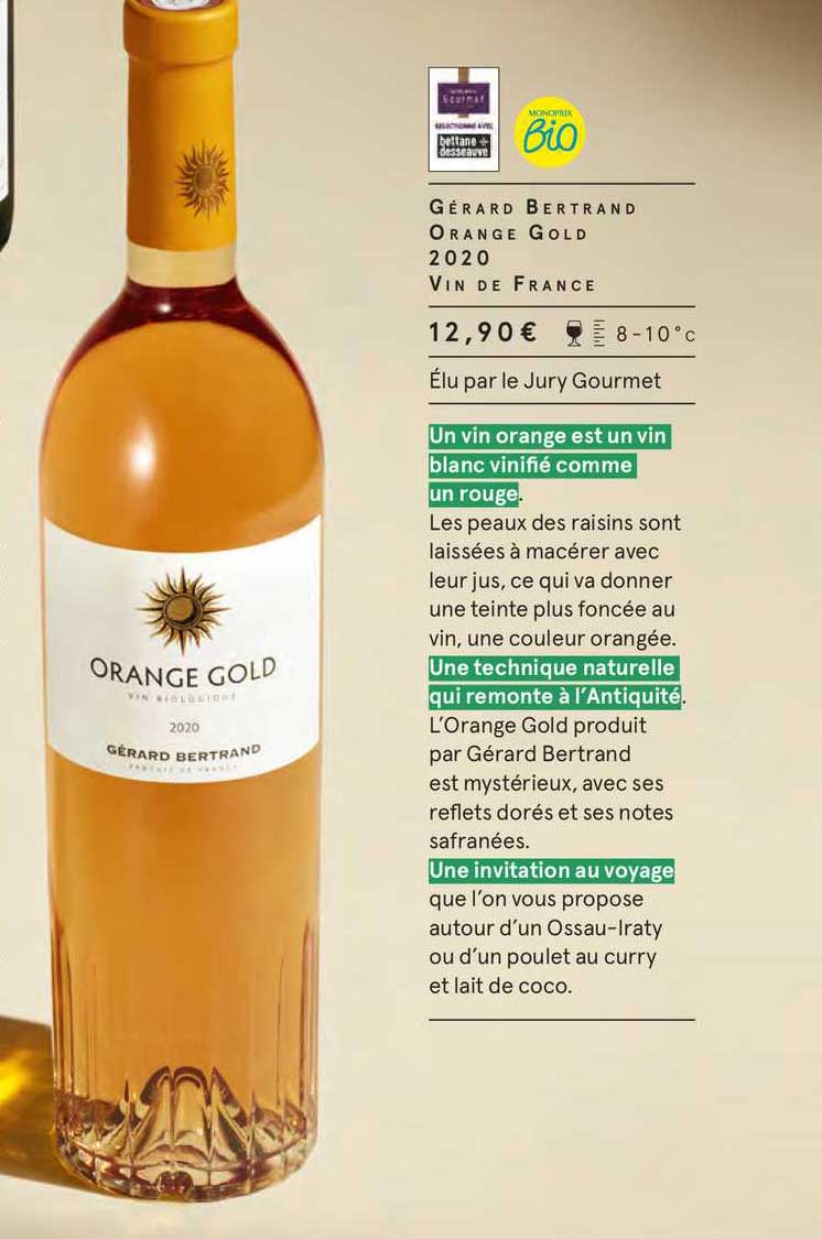 gérard bertrand orange gold 2020 vin de france