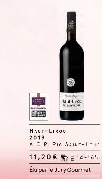 haut-lirou 2019 a.o.p. pic saint-loup