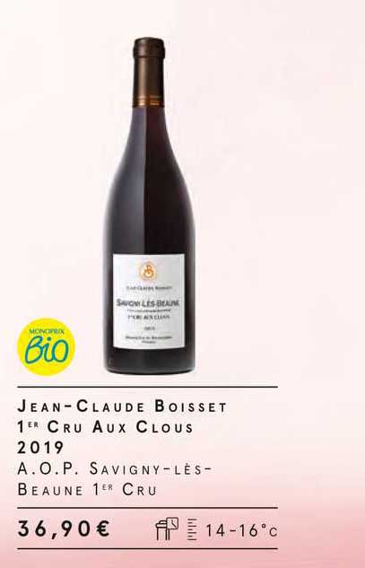 jean-claude boisset 1er cru aux clous 2019 a.o.p. savigny-lès-beaune 1er cru