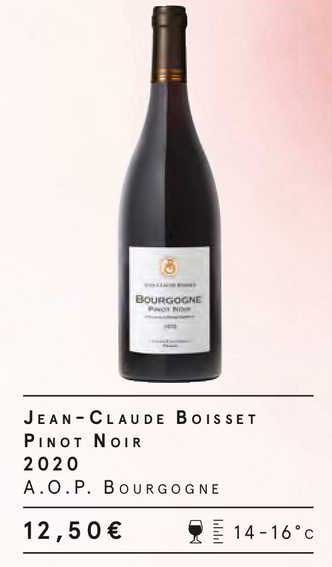 jean-claude boisset pinot noir 2020 a.o.p. bourgogne