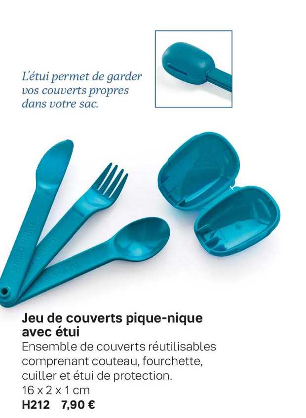 jeu de couverts pique-nique avec étui