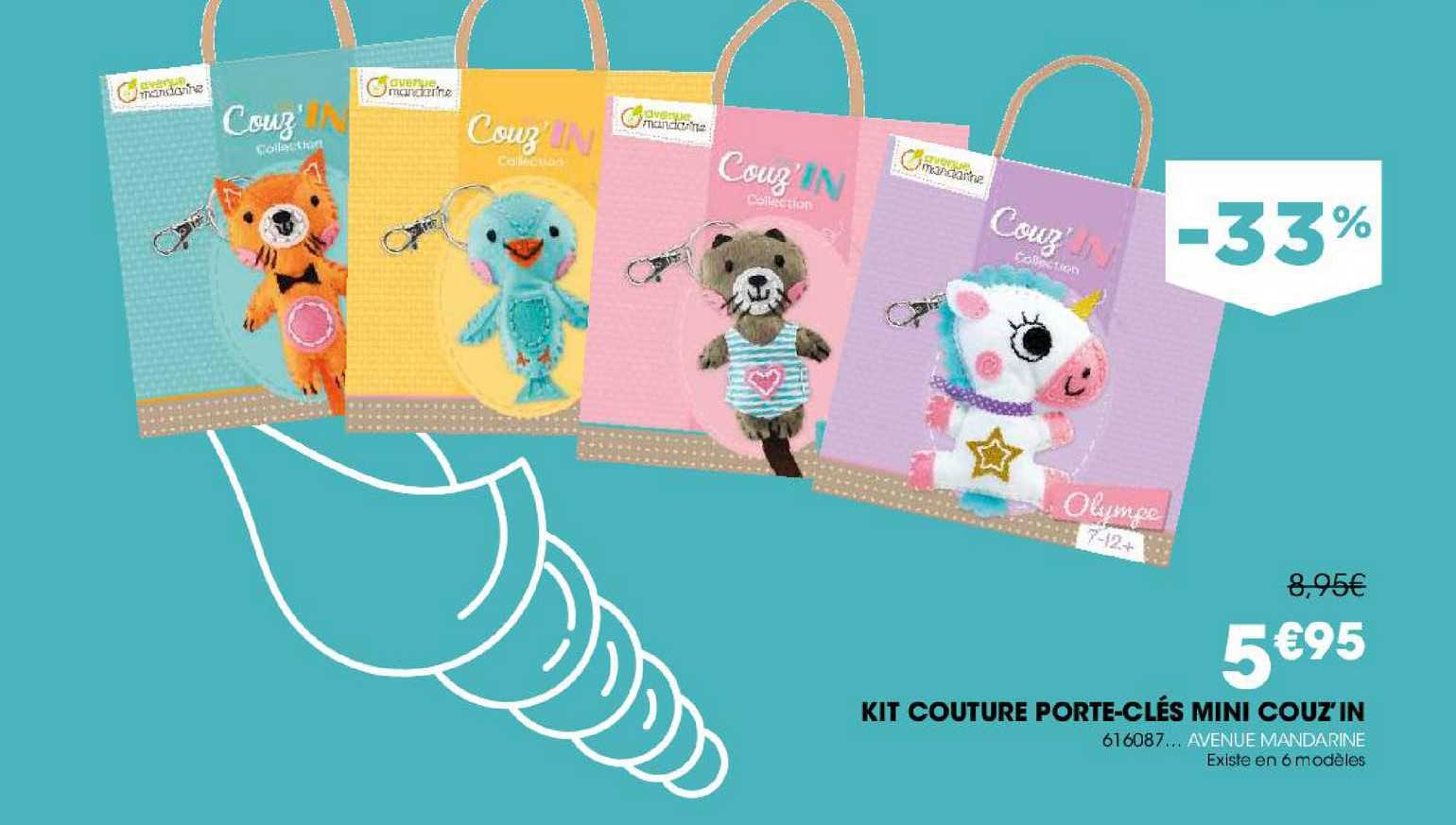 kit couture porte-clés mini couz'in 61608 avenue mandarine