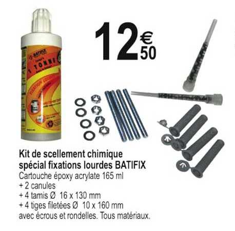 kit de scellement chimique spécial fixations lourdes batifix