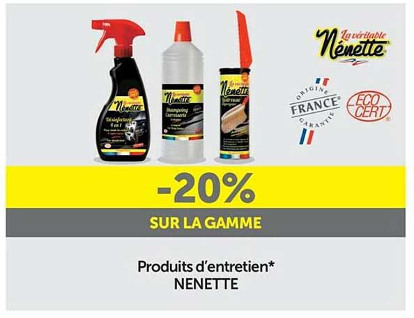 la gamme produits d'entretien nénette