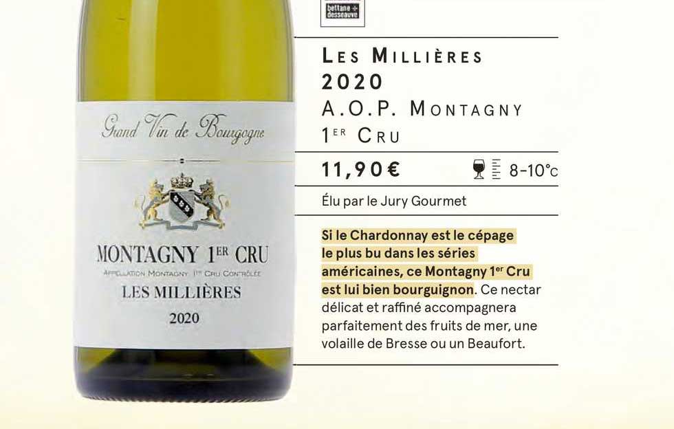les millières 2020 a.o.p. montagny 1er cru