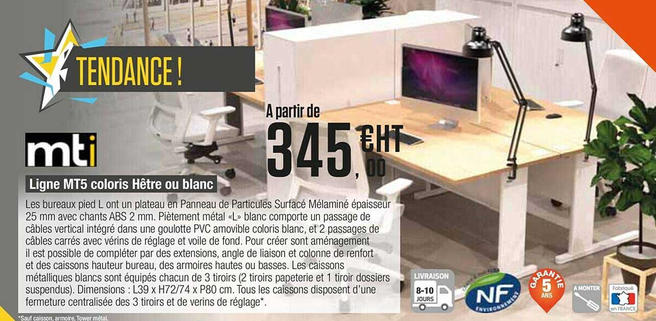 ligne mt5 coloris hêtre ou blanc mti