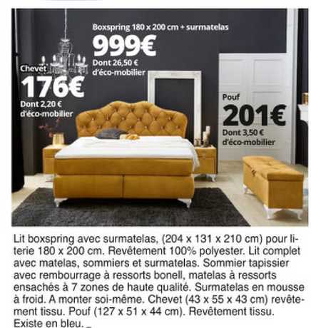 Lit Boxspring Avec Surmatelas