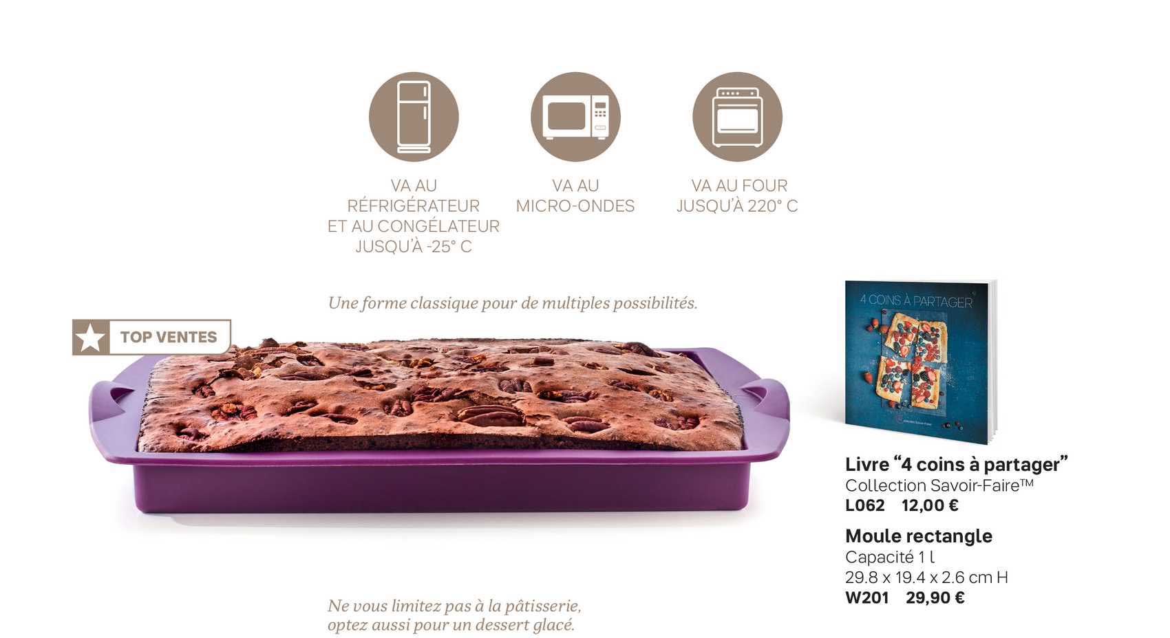 livre "4 coins à partager", moule rectangle