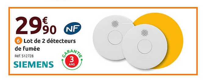 lot de 2 détecteurs de fumée siemens